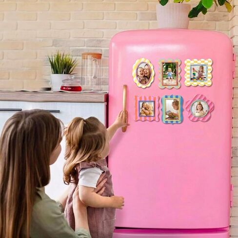 6 Pack Magnetic Photo Frames Sets Magnet Picture Fridge Frame for Refrigerator Locker Frames Locker Decor Colorful Photo Frames Sets in Saudi Arabia
