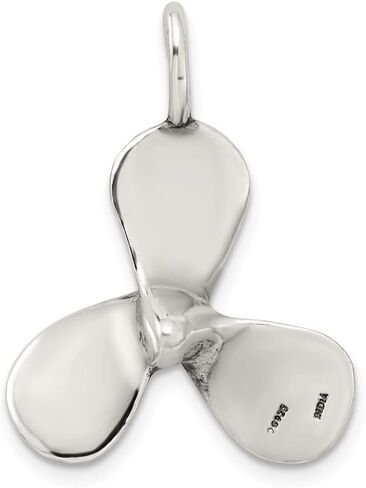 Solid 925 Sterling Silver 3D Antiqued Large Boat Propeller Charm in Kuwait