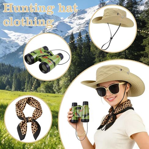 5 Pcs Safari Costume Accessories Set for Women, Adult Zoo Keeper Outfit for Halloween Cosplay, Safari Themed Party, Rave, Daily Use in Saudi Arabia