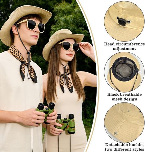 5 Pcs Safari Costume Accessories Set for Women, Adult Zoo Keeper Outfit for Halloween Cosplay, Safari Themed Party, Rave, Daily Use in Saudi Arabia