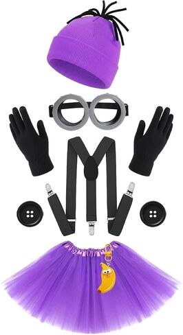 Cartoon Character Costume Set for Adults, Funny Halloween Costumes Accessory Kit with Goggles Suspenders Tutu Skirt in Saudi Arabia