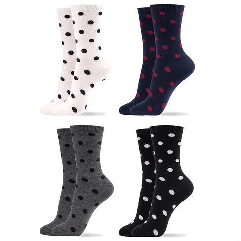 Kikiya Women's Cotton Pattern Socks Crew & Ankle | Cute Graphic Design Variety Pack | Ladies Girls Daily Wear Gift | Size 6-9 in Kuwait