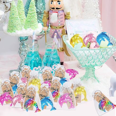 CiciBear 25 Pack Dolphin Sequin Keychains for Ocean Themed Party Favors, Kids and Adults Birthday Gift, Baby Shower, Party, 5 Colors in Saudi Arabia