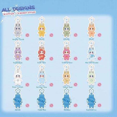 Kimmon Weather Code Series Cute Plush Keychain Blind Box (1 of 16 Possible Styles) Kimmon Key Ring Collectible Birthday Gifts (1Pc Blind Box) in Saudi Arabia