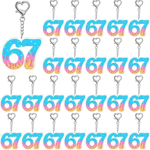Nosiny Ice Cream Drip 67 Gift, 67 Six Seven Keychains, Funny Keychains Accessory for Bag Backpack Birthday Party Favor Gift in Kuwait