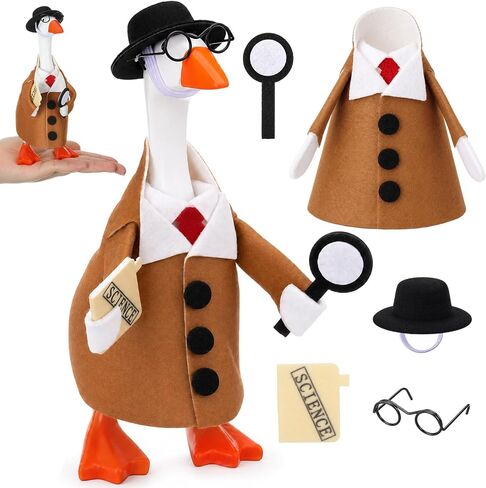 Hahafelt 4 Sets Back to School Mini Desk Goose Outfits 7 Inch Magnetic Silly Goose Statue Keychain Felt Clothing for Holiday Party Nursery Classroom Decor (Mixed Style) in Kuwait