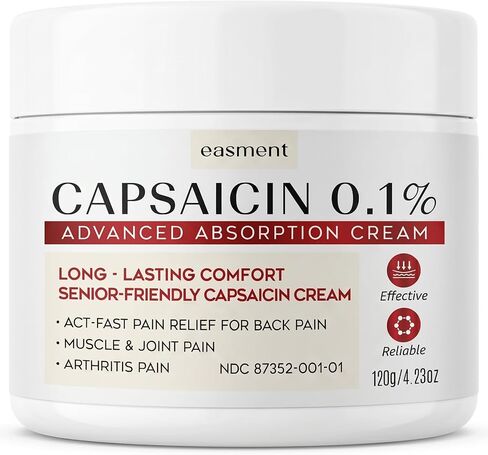 Capsaicin Pain Relief Cream – Topical Arthritis & Muscle Pain Relief for Joint, Nerve & Back Pain – Medicated Pain Cream with Capsaicin 0.1% – Arnica, Aloe & Chamomile, 4.23 Fl Oz in Saudi Arabia