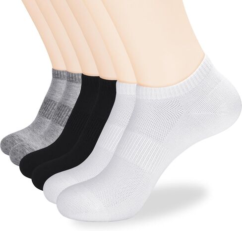 Corlap Women's Ankle Cotton Socks - No Show Low Cut Athletic Running Soft Thin White Socks 6 Pairs in Saudi Arabia