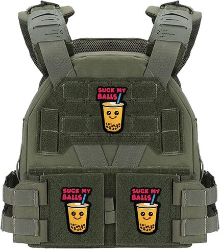 Milk Tea Cup Morale Patch, PVC Soft Rubber, 3D Tactical Patch with Hook Fastener, Night Light, 3.15 x 2.13 Inches in Kuwait
