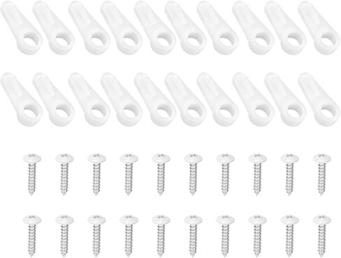 Window Screen Clips with Screws, 20 Pack Screen Fastener Hardware with Screws, Window Holder Clips, Storm Window Hold Clips, White ABS, Secure Fit for Storm Windows in Saudi Arabia