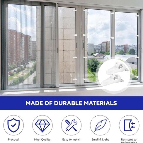 Window Screen Clips with Screws, 20 Pack Screen Fastener Hardware with Screws, Window Holder Clips, Storm Window Hold Clips, White ABS, Secure Fit for Storm Windows in Saudi Arabia