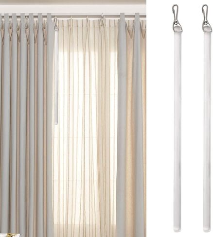 Curtain Pull Wand, 2 Pack Clear Acrylic 16.93 Inch with Metal Hook, Rounded Edge Drapery Pull Stick for Home Window High Curtain Pull in Saudi Arabia