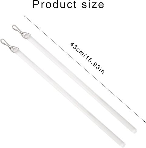 Curtain Pull Wand, 2 Pack Clear Acrylic 16.93 Inch with Metal Hook, Rounded Edge Drapery Pull Stick for Home Window High Curtain Pull in Saudi Arabia