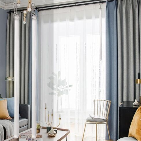 Curtain Pull Wand, 2 Pack Clear Acrylic 16.93 Inch with Metal Hook, Rounded Edge Drapery Pull Stick for Home Window High Curtain Pull in Saudi Arabia