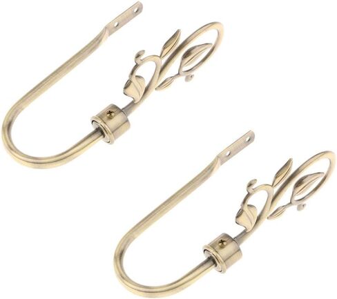 2 Pieces U Shape Curtain Hook Metal Window Curtain Hook Curtain Hanger Wall Hook Aluminum Alloy Material Suitable for Living Room Bedroom in Kuwait