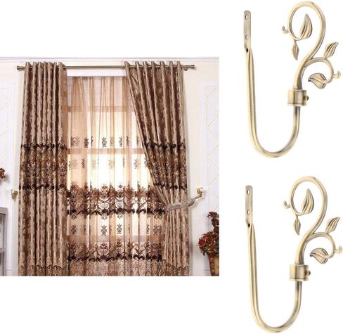 2 Pieces U Shape Curtain Hook Metal Window Curtain Hook Curtain Hanger Wall Hook Aluminum Alloy Material Suitable for Living Room Bedroom in Kuwait