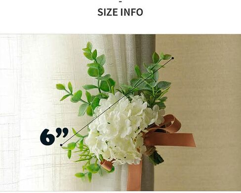2PCS Curtain Tiebacks Hydrangea Flower - Curtain Strap Clips Holdbacks for Drapes Sheer Curtain，White：Ribbon Band in Saudi Arabia