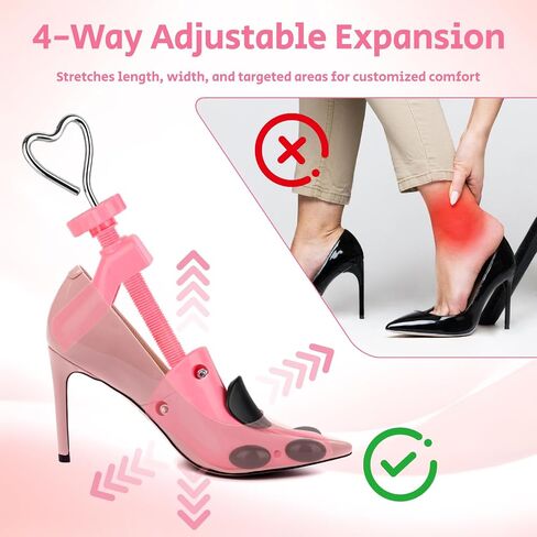 Shoe Stretcher Women, Pair of 4-Way High Heel Strecher Shoe Expander Widener, Adjustable for Wide Feet in Saudi Arabia