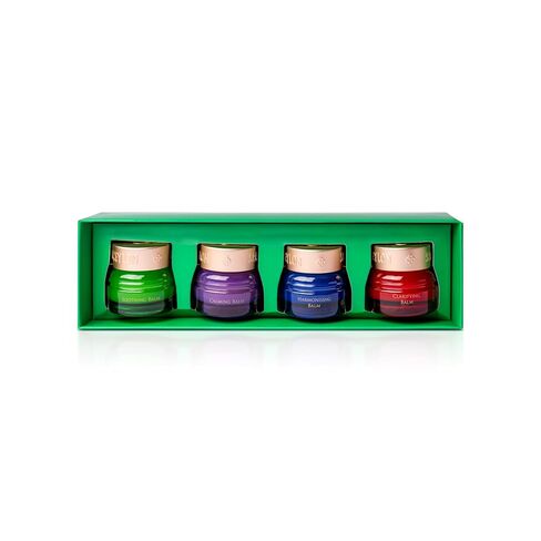 مجموعة SPA CEYLON Wellness Balm - مجموعة هدايا بلسم الأيورفيدا الطبيعي للعلاج العطري مكونة من 4 قطع - بلسم السلام والتخلص من التوتر والنوم والتركيز مع الزيوت العطرية وجوز الهند البكر - 4 × 8 جم in Kuwait