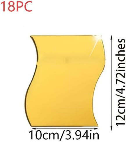 18pc Gold Wave-Shaped Acrylic wall Mirror, Household Cosmetic Mirror, Washing Mirror, Bathroom Mirror, Shaving Mirror, Suitable for Bathroom, Gym, Dance Studio, Yoga Studio, Living Room and Bedroom. in Kuwait