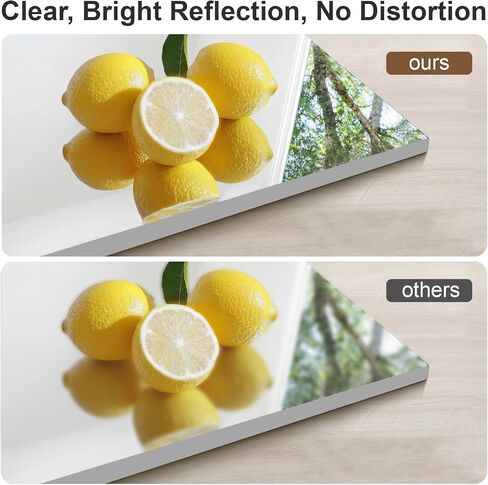brisafe Ceiling Mirrors, 2PCS of 47" x 47" (120×120 cm), Shatterproof Non-Glass Hanging Overhead Mirror with Adjustable Steel Cable, Lightweight Nanomirror for Open Kitchen, Teaching, Retail, Gym in Saudi Arabia