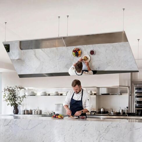 brisafe Ceiling Mirrors, 2PCS of 47" x 47" (120×120 cm), Shatterproof Non-Glass Hanging Overhead Mirror with Adjustable Steel Cable, Lightweight Nanomirror for Open Kitchen, Teaching, Retail, Gym in Saudi Arabia