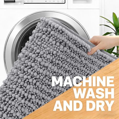 OLANLY Bathroom Rug Mat 30x20, Thick Soft and Absorbent Chenille Bath Mat, Non-Slip Rubber Backing, Machine Washable Quick Dry Bath Rugs for Tub Shower Floor, Home Decor Accessories, Dusty Rose in Saudi Arabia