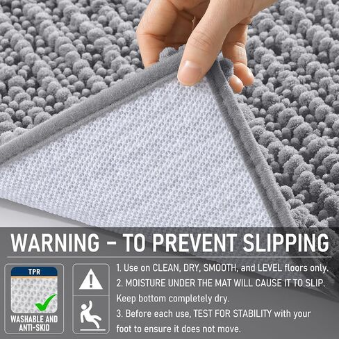 OLANLY Bathroom Rug Mat 30x20, Thick Soft and Absorbent Chenille Bath Mat, Non-Slip Rubber Backing, Machine Washable Quick Dry Bath Rugs for Tub Shower Floor, Home Decor Accessories, Dusty Rose in Saudi Arabia