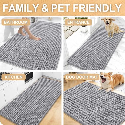 OLANLY Bathroom Rug Mat 30x20, Thick Soft and Absorbent Chenille Bath Mat, Non-Slip Rubber Backing, Machine Washable Quick Dry Bath Rugs for Tub Shower Floor, Home Decor Accessories, Dusty Rose in Saudi Arabia