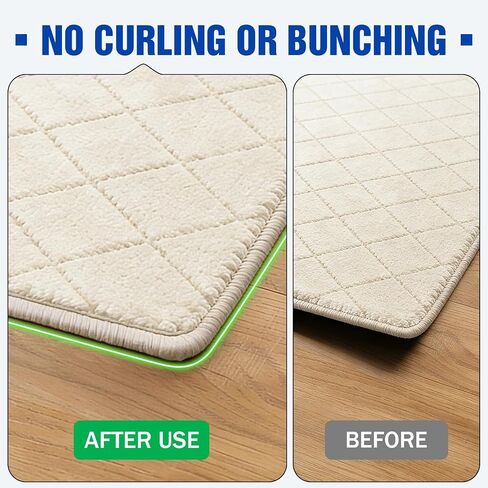 Songrey Rug Tape Rug Corner Grippers 8PCS, Reusable Double-Sided Carpet Tape to Hold Area Rugs Down, Non Slip Rug Pads Gripper for Hardwood Floors No Damage in Saudi Arabia