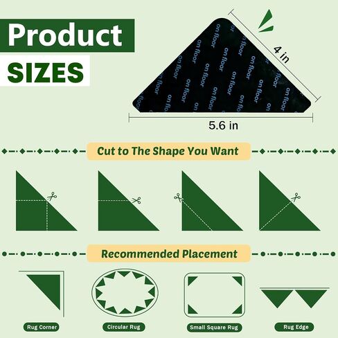 Songrey Rug Tape Rug Corner Grippers 8PCS, Reusable Double-Sided Carpet Tape to Hold Area Rugs Down, Non Slip Rug Pads Gripper for Hardwood Floors No Damage in Saudi Arabia