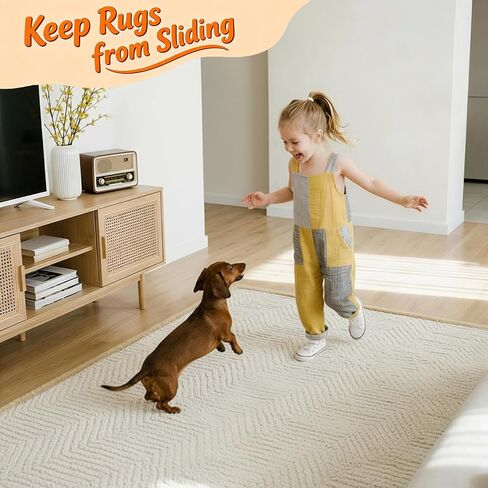 Songrey Rug Tape Rug Corner Grippers 8PCS, Reusable Double-Sided Carpet Tape to Hold Area Rugs Down, Non Slip Rug Pads Gripper for Hardwood Floors No Damage in Saudi Arabia