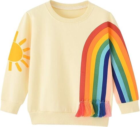 Girls Fashion Sweatshirt for Toddler Girls, Cotton Crewneck Sweatshirt Size 2Y-6Y in Kuwait
