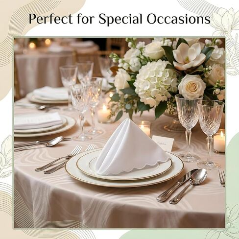 30 Pcs 12"x12" White Cotton Handkerchiefs for Women, Scalloped White Handkerchiefs, Bulk Cotton Pocket Hankies, Scalloped Wedding Hankies for Party Gift Favor, Wedding in Kuwait