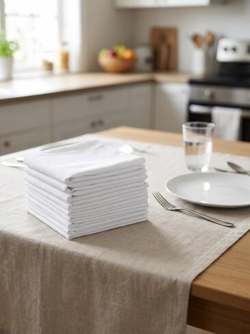 12 Pack Men's Handkerchiefs, 100% Cotton Soft Pocket Hankies, 16x16 Inch Classic White Cloth Squares in Saudi Arabia