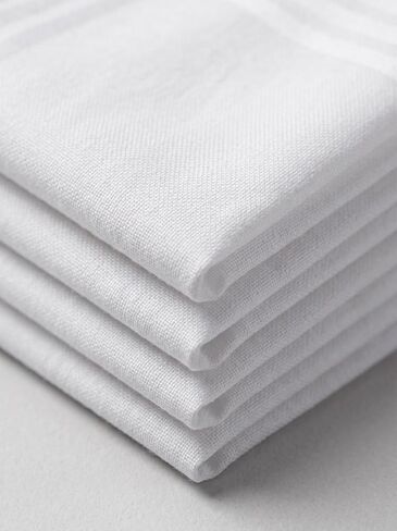 12 Pack Men's Handkerchiefs, 100% Cotton Soft Pocket Hankies, 16x16 Inch Classic White Cloth Squares in Saudi Arabia