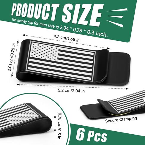 Philbinden 6Pack Stainless Steel Money Clip Black Slim Cash Clip for Men, Credit Card Holder Metal Money Clips Minimalist Pocket Cash Wallet in Kuwait