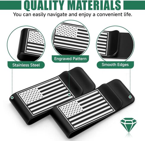 Philbinden 6Pack Stainless Steel Money Clip Black Slim Cash Clip for Men, Credit Card Holder Metal Money Clips Minimalist Pocket Cash Wallet in Kuwait