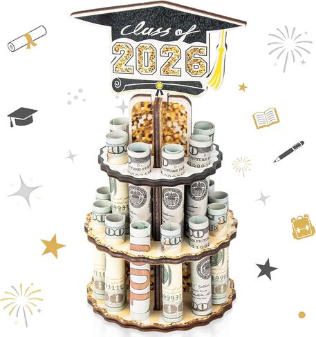 Graduation Gifts, Graduation Money Holder 2026 for Cash Gift, Wooden 2026 Graduation Gifts Money Holder, Double-Layer Cash Cake for Congrats Class of 2026 Graduation Party Supplies in Saudi Arabia