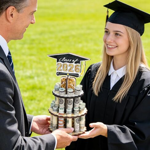 Graduation Gifts, Graduation Money Holder 2026 for Cash Gift, Wooden 2026 Graduation Gifts Money Holder, Double-Layer Cash Cake for Congrats Class of 2026 Graduation Party Supplies in Saudi Arabia