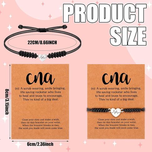 20 Pcs Cna Week Bracelets for Girls Certified Nursing School Graduation Gift Thank You Gift Nursing Assistant Bracelet for Cna Week Student Coworkers Graduation Retirement bulk in Kuwait