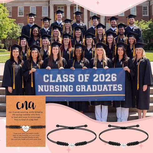 20 Pcs Cna Week Bracelets for Girls Certified Nursing School Graduation Gift Thank You Gift Nursing Assistant Bracelet for Cna Week Student Coworkers Graduation Retirement bulk in Kuwait