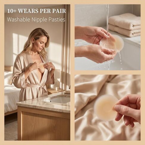MIAO-GK Nipple Covers for Women – Breathable Reusable Silicone Sticky Nipple Pasties C in Kuwait