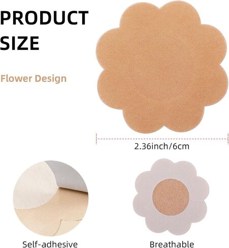 Sibba Nipple Pasties Cover Stickers Petals Shape Skin Breast Boob Lift Nipplecovers Waterproof Swim Sticky Bra Tape Lingerie in Kuwait