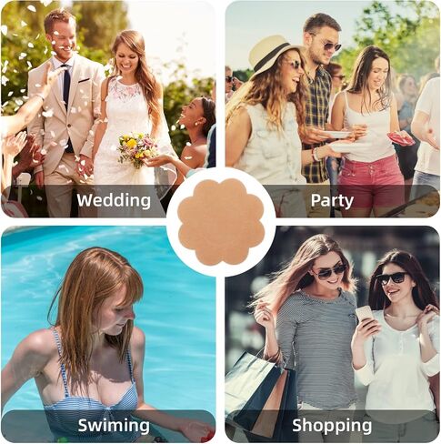 Sibba Nipple Pasties Cover Stickers Petals Shape Skin Breast Boob Lift Nipplecovers Waterproof Swim Sticky Bra Tape Lingerie in Kuwait