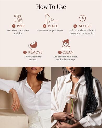 Bare Babe Nipple Covers with Lift - Reusable Sticky Bra Push Up - Waterproof Nipple Pasties Strapless Bras for Women 4 Shades in Saudi Arabia