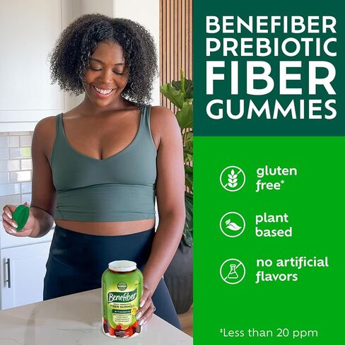 Benefiber Prebiotic Fiber Supplement Gummies for Digestive Health, Citrus Berry Splash Flavor - 126 Count in Kuwait
