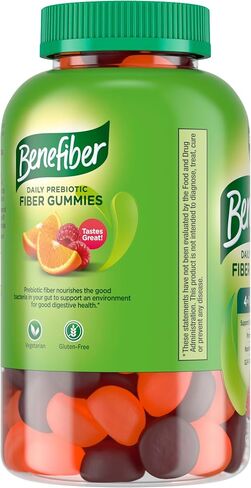 Benefiber Prebiotic Fiber Supplement Gummies for Digestive Health, Citrus Berry Splash Flavor - 126 Count in Kuwait