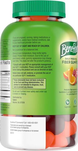 Benefiber Prebiotic Fiber Supplement Gummies for Digestive Health, Citrus Berry Splash Flavor - 126 Count in Kuwait