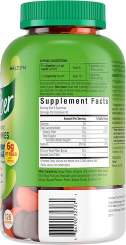 Benefiber Prebiotic Fiber Supplement Gummies for Digestive Health, Citrus Berry Splash Flavor - 126 Count in Kuwait